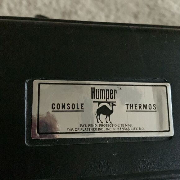Vintage Console Thermos “Humper” Black travel Cooler Roadtrip Made in USA - Picture 7 of 8